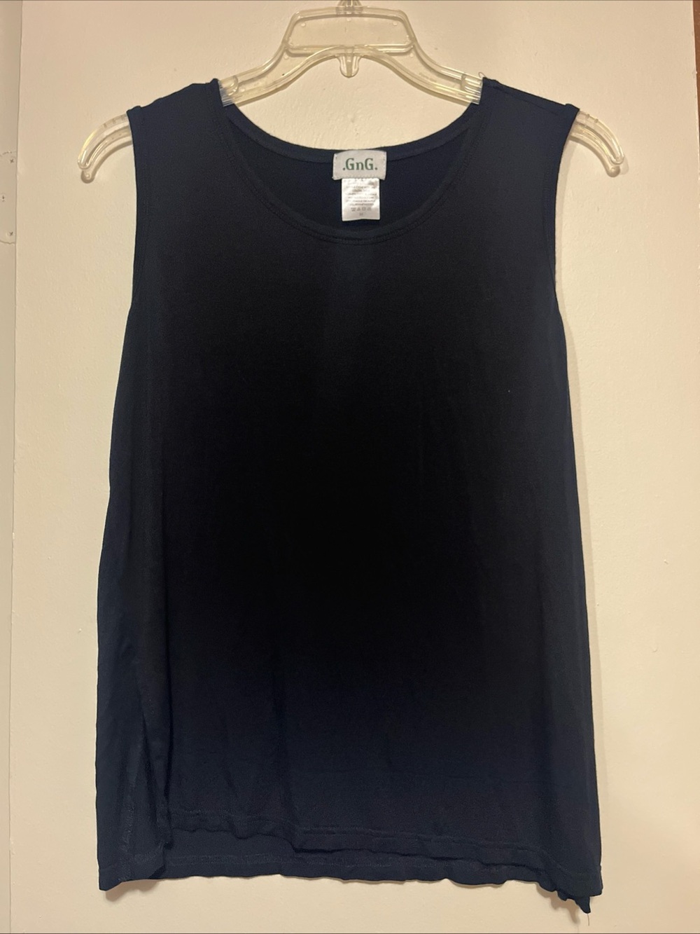 GnG Black Crewneck Sleeveless Tank Top with Bottom Side Slits